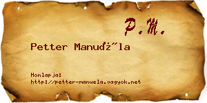 Petter Manuéla névjegykártya